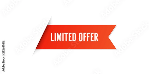 Fototapeta Red Limited Offer Sale Label Vector Set Isolated stock illustration