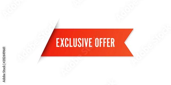 Obraz Red Exclusive Offer Sale Label Vector Set Isolated stock illustration
