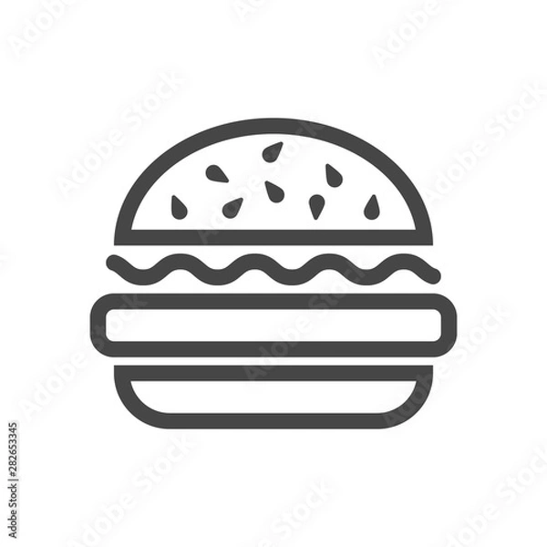 Obraz Fast food icon, vector simple black isolated illustration.