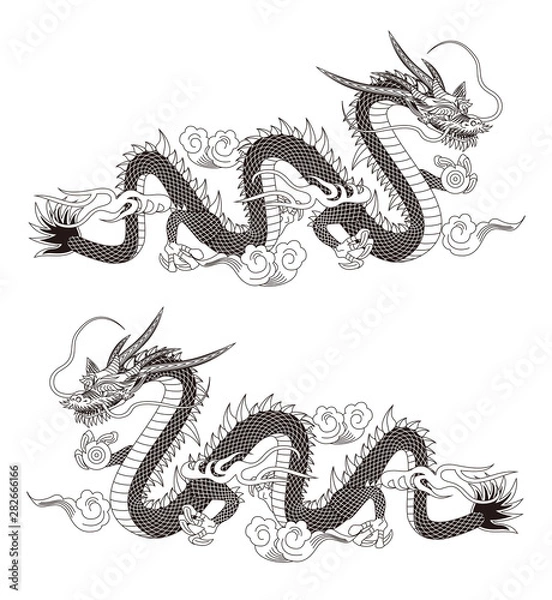 Fototapeta 龍のイラスト