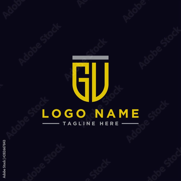 Fototapeta Inspiring company logo designs from the initial letters of the GV logo icon. -Vectors