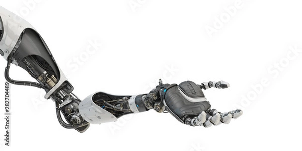 Obraz Prosthetic handsome robotic arm, 3d rendering