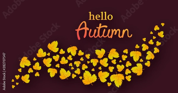 Fototapeta Autumn background with maple leaves