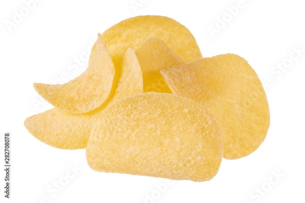 Obraz two potato chips isolated on white background