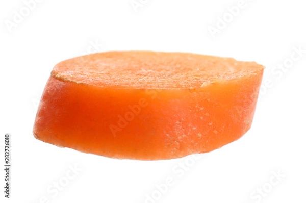 Fototapeta Slice of fresh ripe carrot isolated on white