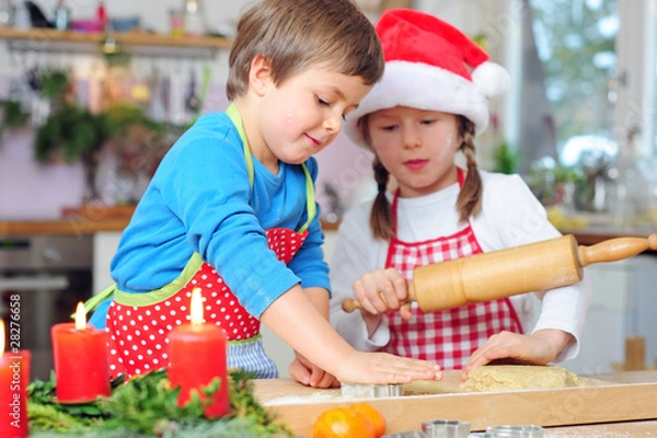Obraz Bruder und Schwester backen!