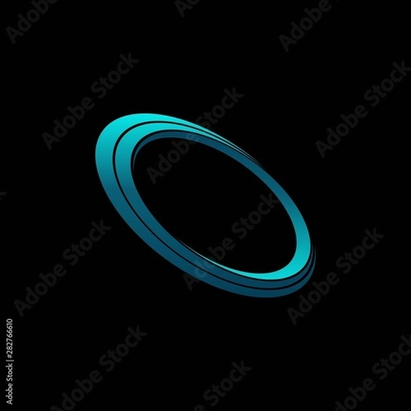 Fototapeta simple 3d circle ring vector logo