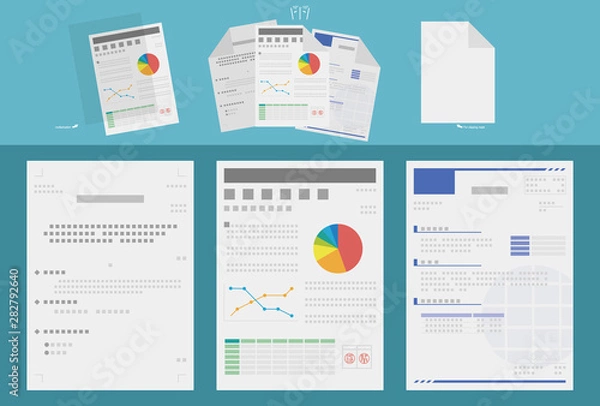 Obraz ビジネス書類素材　ベクターイラスト素材