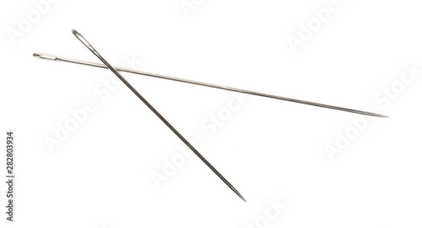 Fototapeta Sewing needles isolated on white background