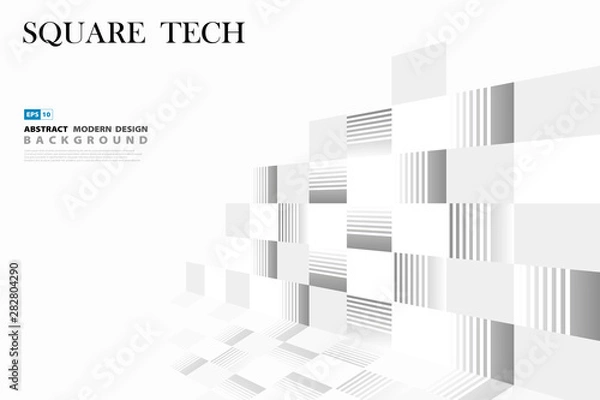 Fototapeta Abstract square technology pattern cover design. illustration vector eps10