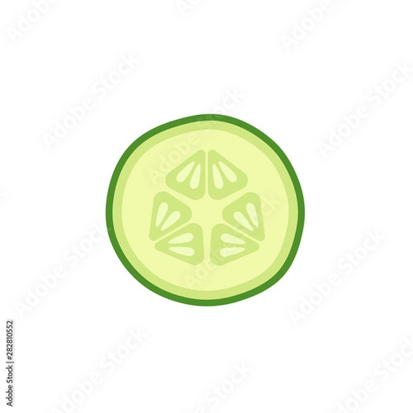 Obraz Plasterek ogórka na białym tle