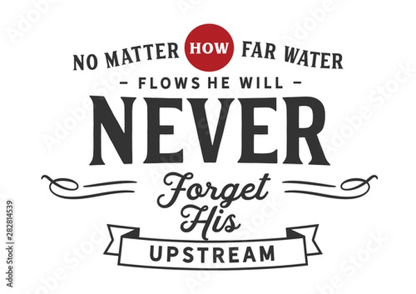 Obraz Remembering the Source: Water Never Forgets Its Upstream (Red/Black)
