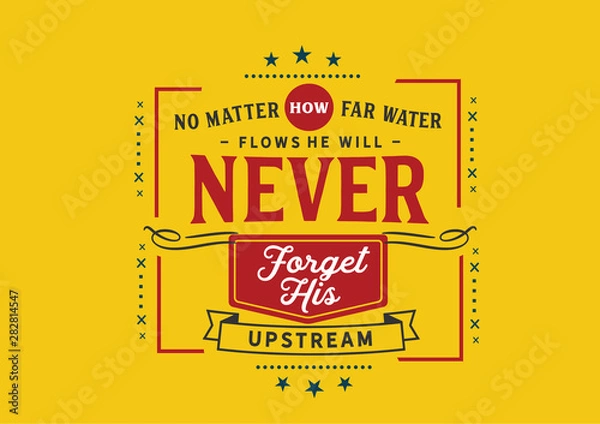 Obraz Remembering the Source: Water Never Forgets Its Upstream (Yellow/Red)