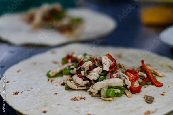 Obraz Preparation of quesadilla wrap different phases