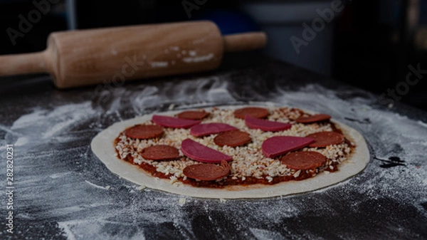 Obraz Fazy ​​przygotowania pizzy