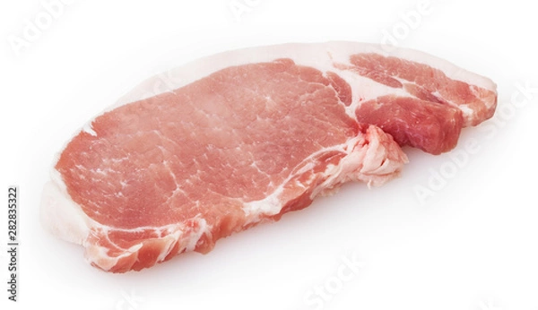 Obraz Raw pork meat isolated on white background with clipping path