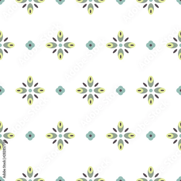 Obraz Geometric shapes seamless vector pattern. Abstract floral shapes background.