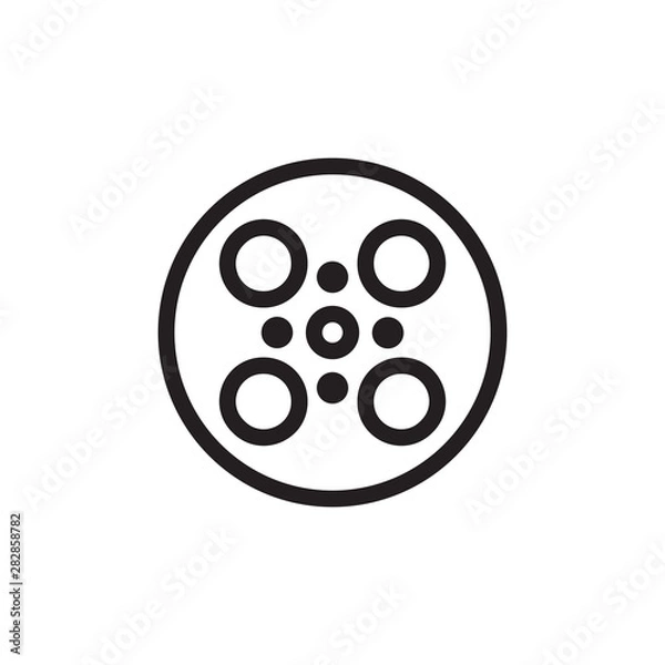 Fototapeta flat line film reel icon. Logo element illustration. film reel design. vector eps 10 . film reel concept. Can be used in web and mobile .