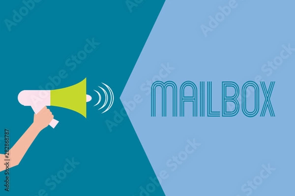 Fototapeta Word writing text Mailbox. Business concept for Box mounted on post where mail is delivered Computer file for email.