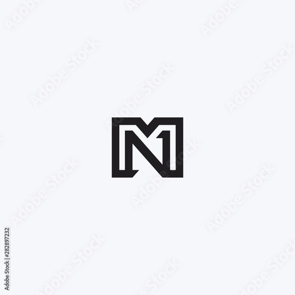 Obraz Logo Monogram Letter MN, Concept Letter M + N Simple Design.