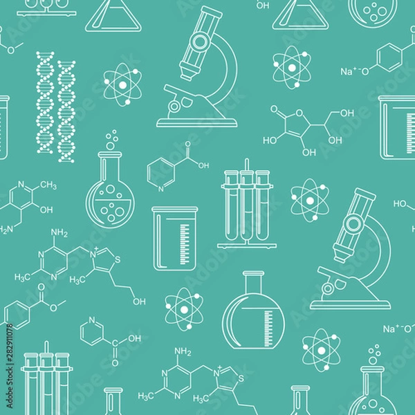 Fototapeta Chemistry. Seamless pattern
