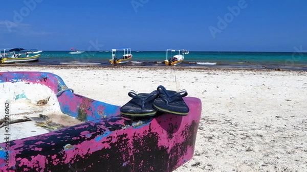 Obraz Flip-Flops on Boat