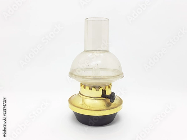 Obraz Indonesian Golden Traditional Vintage Lamp with Modern Electric Technology in white isolated background