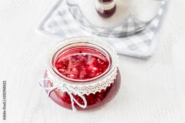 Obraz freshly made raspberry marmalade