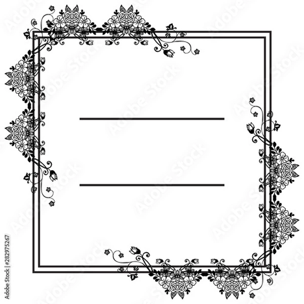 Fototapeta Template of flower frame, for design pattern of card. Vector