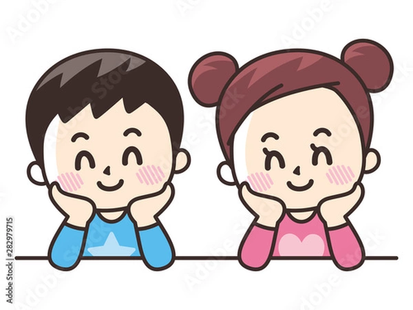 Obraz 頬杖をつく子供