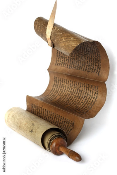 Obraz Ancient antique scroll on white background, Israel