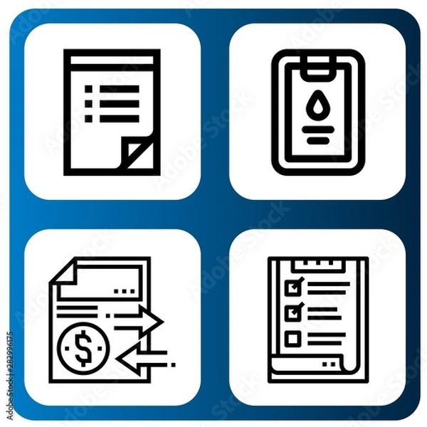 Fototapeta Set of clipboard icons such as To do list, Clipboard, Document, List , clipboard