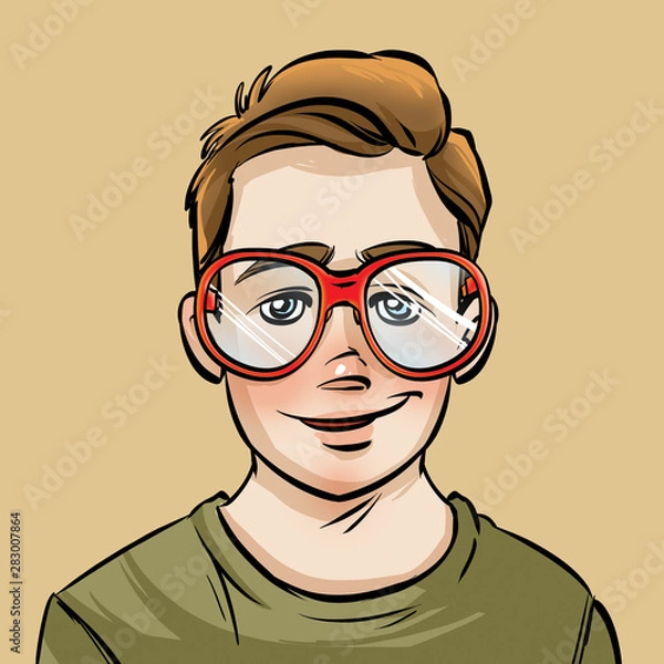 Obraz funny man with glasses