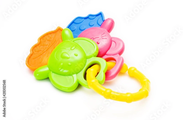 Obraz grzechotka na białym tle