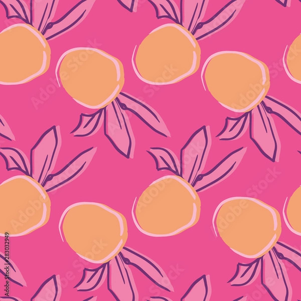 Fototapeta oranges orange vector seamless repeat pattern 