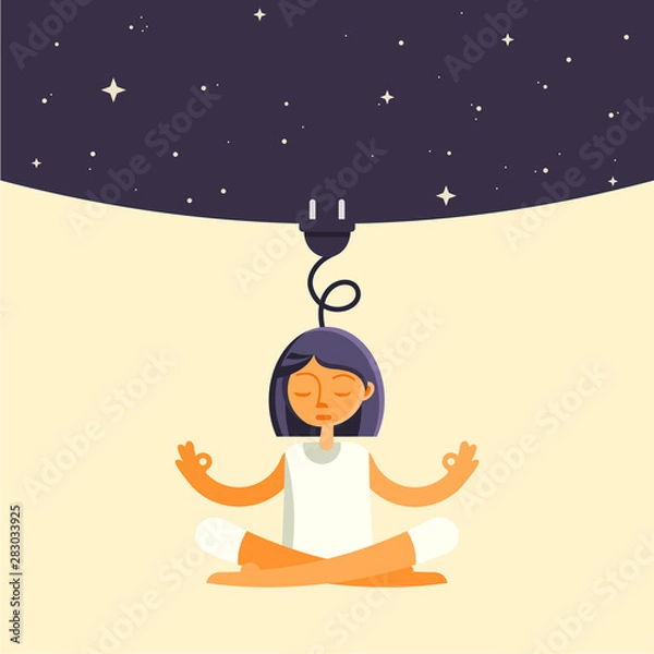 Obraz Woman accumulating energy while meditating.