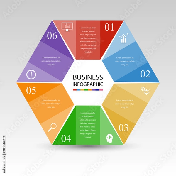 Fototapeta Business InfoGraphics, Geometry, Hexagon Design, Marketing presentation , section banner