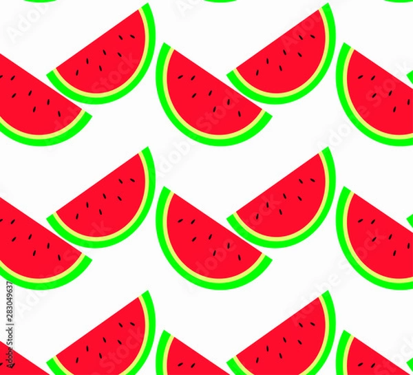 Fototapeta Vector pattern of watermelon slices