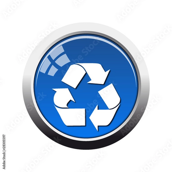 Obraz Botón glossy reciclar