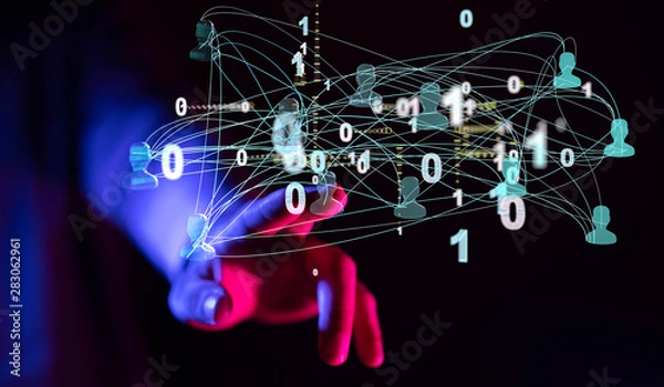 Fototapeta Social Media Circles modern Network