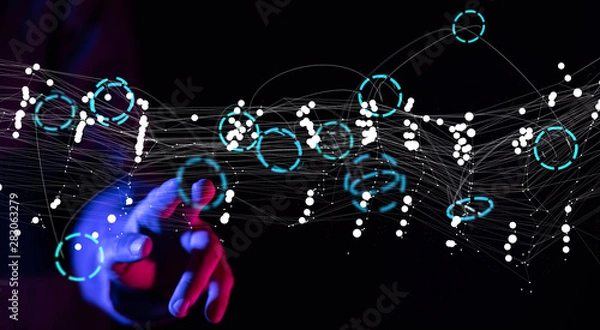 Fototapeta Abstract technology geometric and data