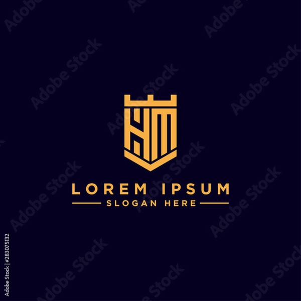Fototapeta Inspiring company logo designs from the initial letters of the HM logo icon. -Vectors