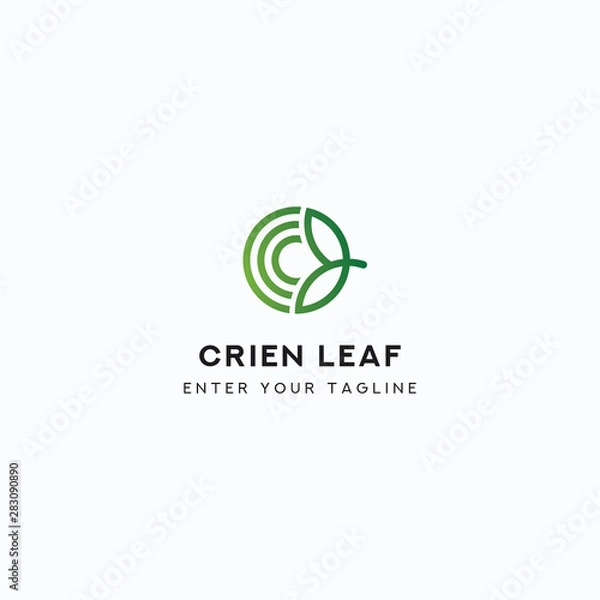 Obraz Logo Letter C Leaf, Concept Letter C + Icon Green Leaf.