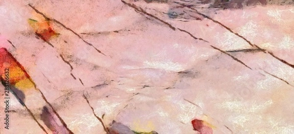 Obraz Watercolor abstract background on oil vintage paper. Colorful splashes of paint, chaotic bright spots. Pretty wallpaper and texture.