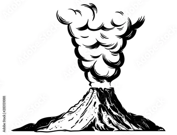 Obraz One big dangerous active volcano