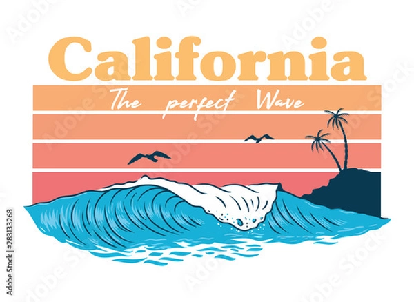 Obraz California wave print 