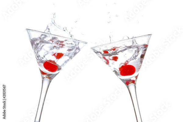 Fototapeta toast with two cocktail glasses