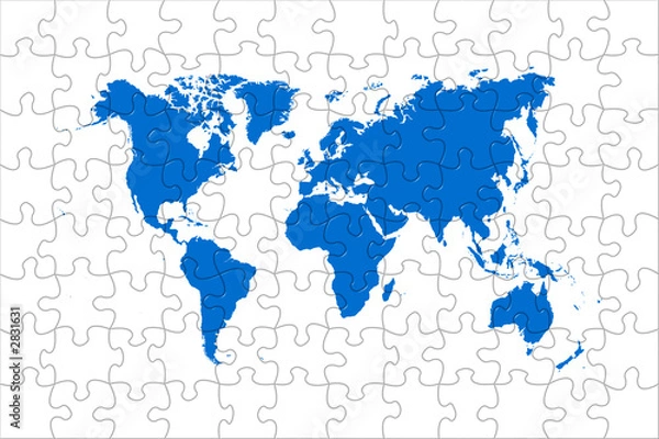 Fototapeta puzzle world map
