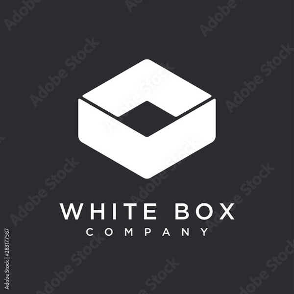 Fototapeta Vector logo for package delivery box