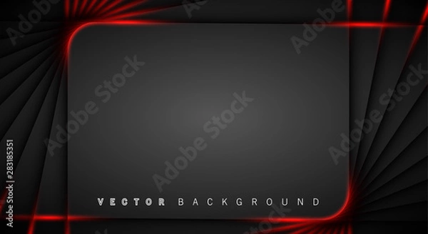 Fototapeta Red light line shadow dark grey luxury background